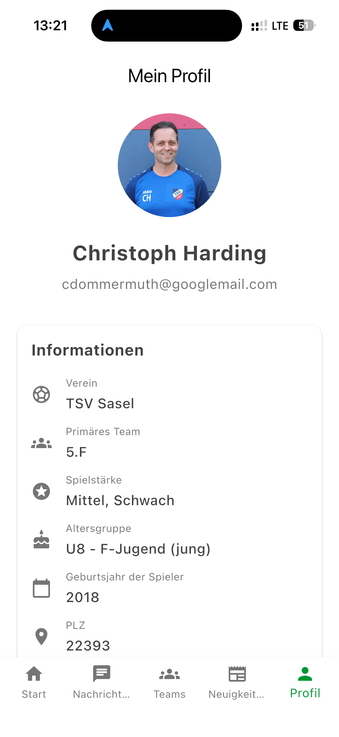 Profil und Einstellungen